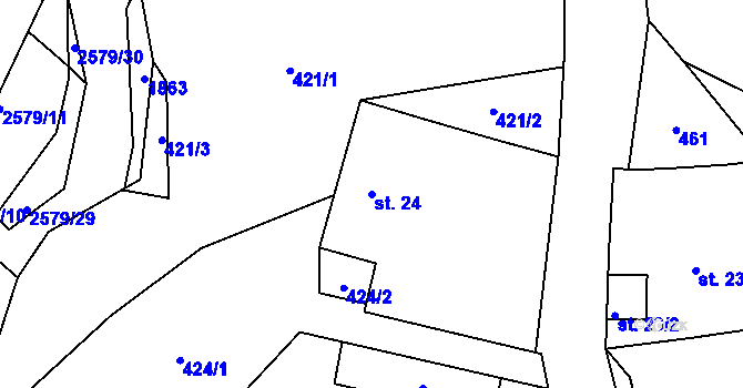 Parcela st. 24 v KÚ Důl, Katastrální mapa