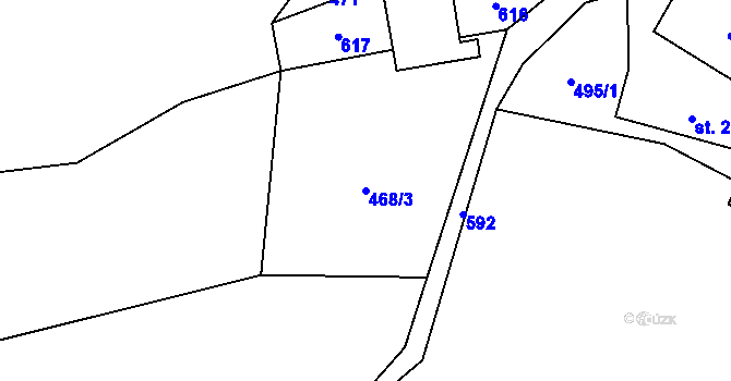 Parcela st. 468/3 v KÚ Důl, Katastrální mapa