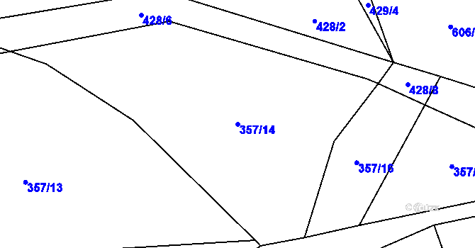 Parcela st. 357/14 v KÚ Důl, Katastrální mapa
