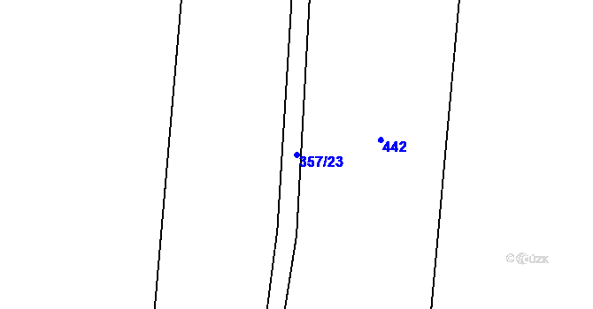 Parcela st. 357/23 v KÚ Důl, Katastrální mapa