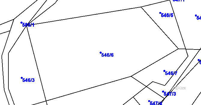 Parcela st. 546/6 v KÚ Důl, Katastrální mapa