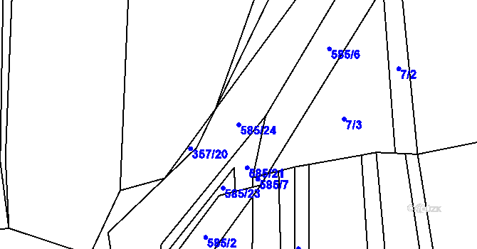 Parcela st. 585/24 v KÚ Důl, Katastrální mapa