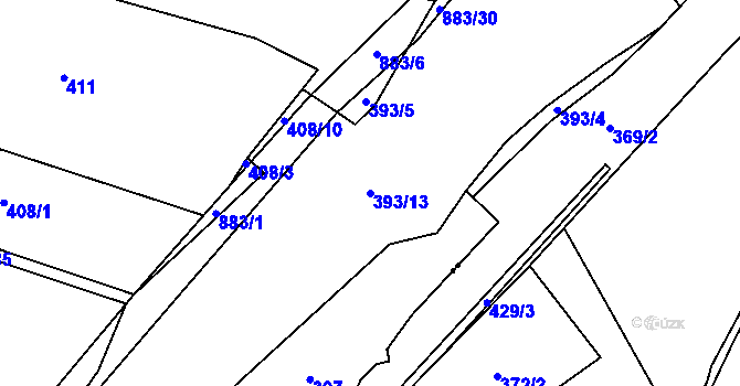 Parcela st. 393/13 v KÚ Pošná, Katastrální mapa