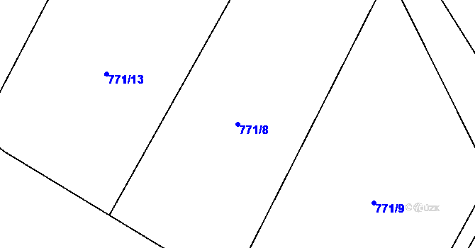 Parcela st. 771/8 v KÚ Pošná, Katastrální mapa