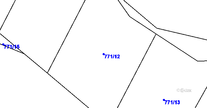 Parcela st. 771/12 v KÚ Pošná, Katastrální mapa