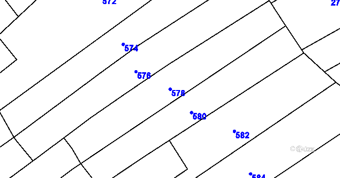 Parcela st. 578 v KÚ Poštorná, Katastrální mapa