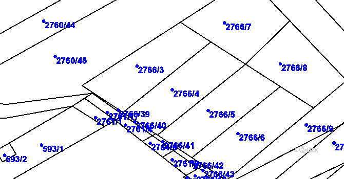 Parcela st. 2766/4 v KÚ Poštorná, Katastrální mapa