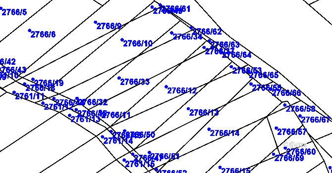 Parcela st. 2766/12 v KÚ Poštorná, Katastrální mapa