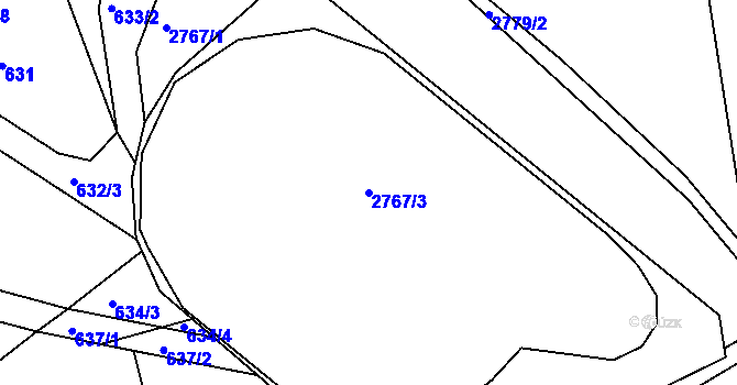 Parcela st. 2767/3 v KÚ Poštorná, Katastrální mapa
