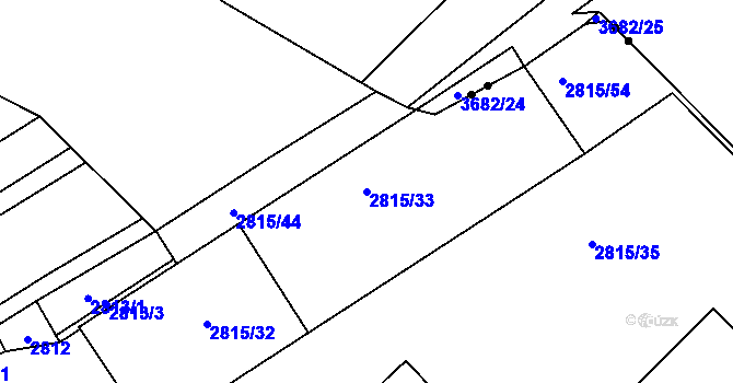 Parcela st. 2815/33 v KÚ Poštorná, Katastrální mapa