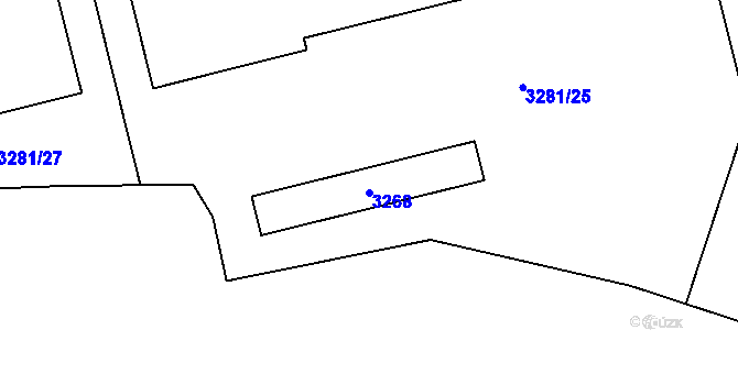 Parcela st. 3268 v KÚ Poštorná, Katastrální mapa