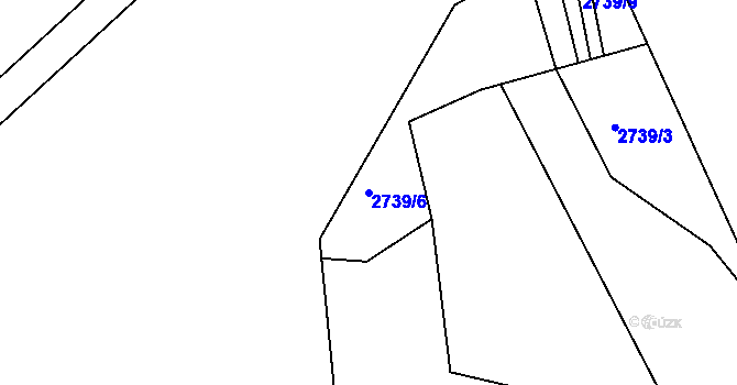 Parcela st. 2739/6 v KÚ Poštorná, Katastrální mapa