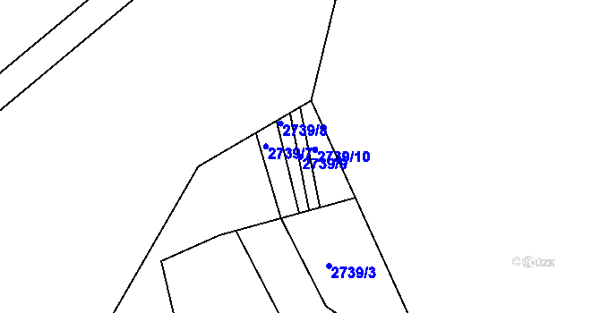 Parcela st. 2739/9 v KÚ Poštorná, Katastrální mapa