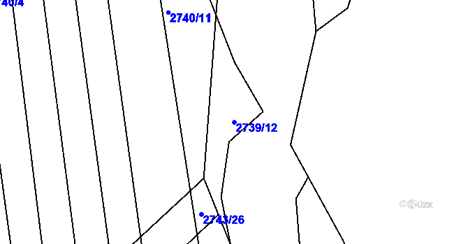 Parcela st. 2739/12 v KÚ Poštorná, Katastrální mapa