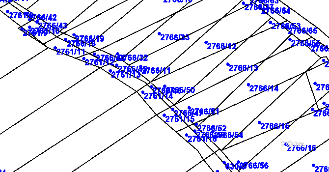 Parcela st. 2766/50 v KÚ Poštorná, Katastrální mapa