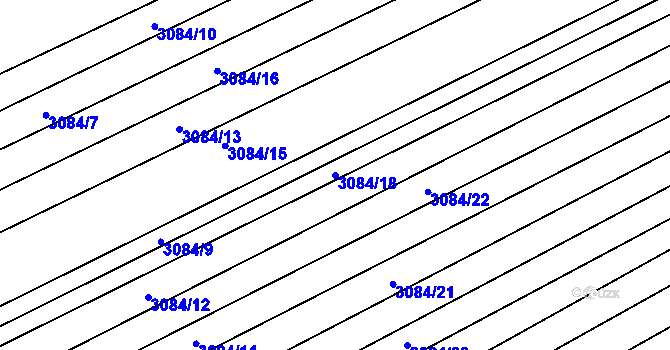 Parcela st. 3084/18 v KÚ Poštorná, Katastrální mapa