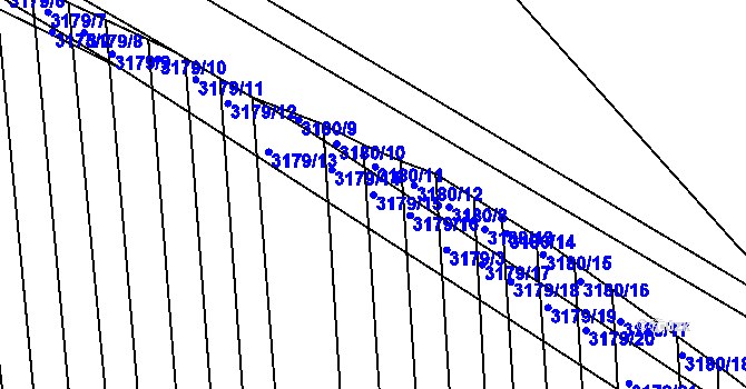 Parcela st. 3179/15 v KÚ Poštorná, Katastrální mapa