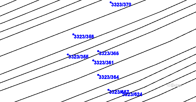 Parcela st. 3323/366 v KÚ Poštorná, Katastrální mapa