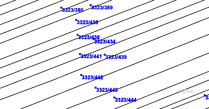 Parcela st. 3323/439 v KÚ Poštorná, Katastrální mapa
