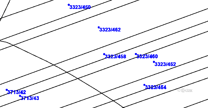 Parcela st. 3323/458 v KÚ Poštorná, Katastrální mapa