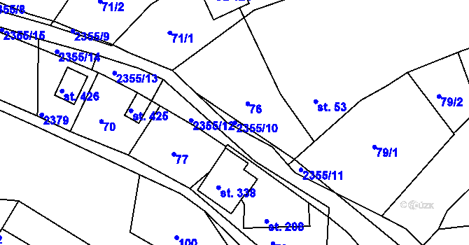 Parcela st. 2355/10 v KÚ Poteč, Katastrální mapa