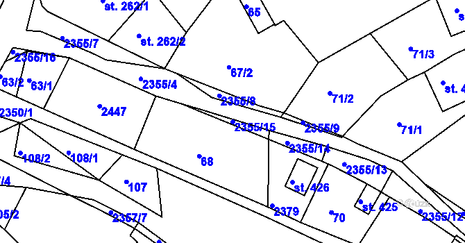 Parcela st. 2355/15 v KÚ Poteč, Katastrální mapa