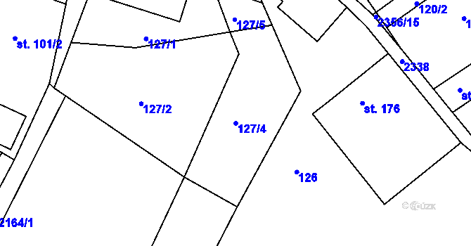 Parcela st. 127/4 v KÚ Poteč, Katastrální mapa