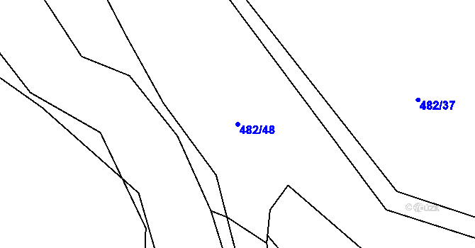 Parcela st. 482/48 v KÚ Poteč, Katastrální mapa