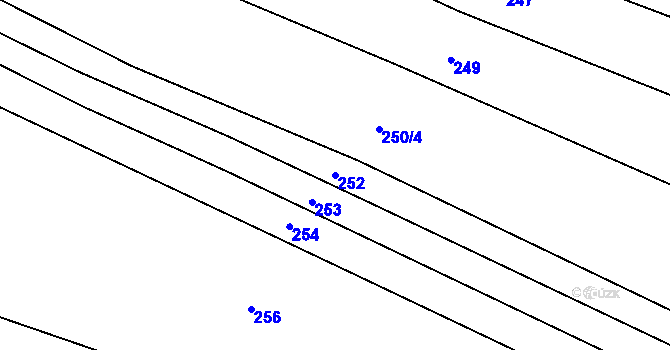 Parcela st. 252 v KÚ Poteč, Katastrální mapa