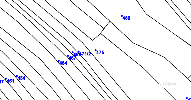 Parcela st. 475 v KÚ Poteč, Katastrální mapa
