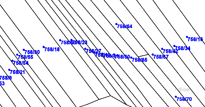 Parcela st. 758/41 v KÚ Poteč, Katastrální mapa