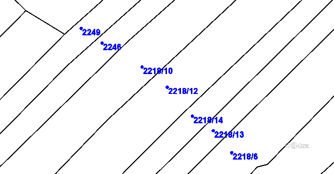 Parcela st. 2218/12 v KÚ Poteč, Katastrální mapa