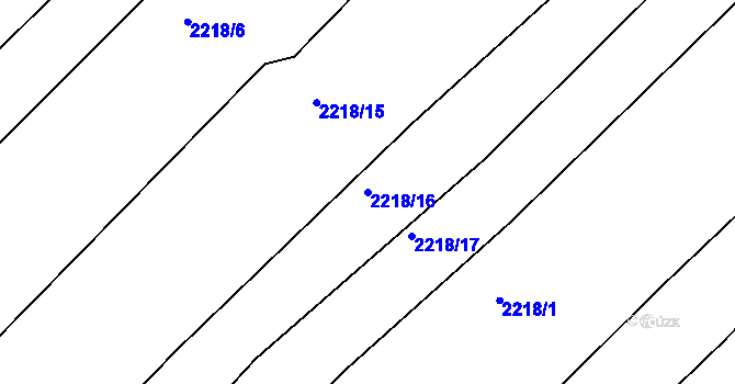 Parcela st. 2218/16 v KÚ Poteč, Katastrální mapa