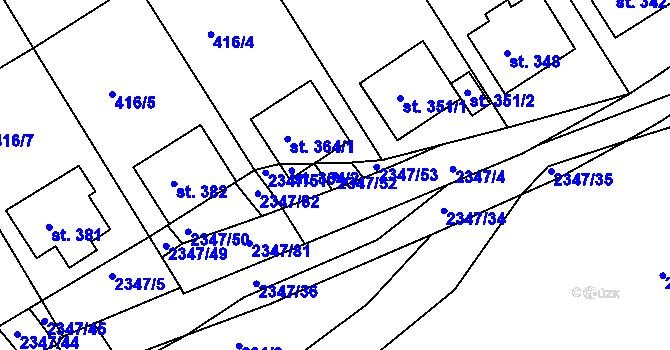 Parcela st. 2347/52 v KÚ Poteč, Katastrální mapa
