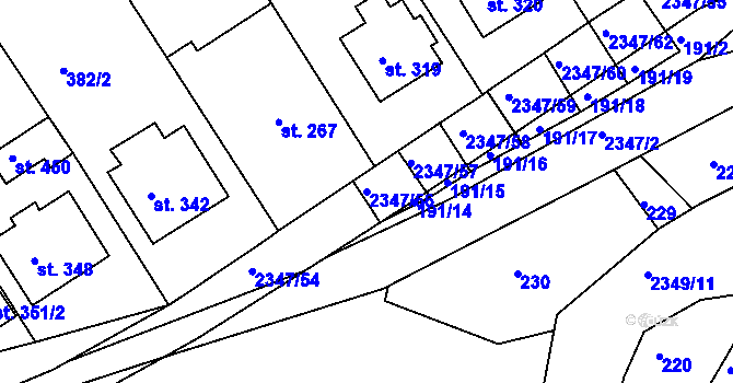 Parcela st. 2347/56 v KÚ Poteč, Katastrální mapa