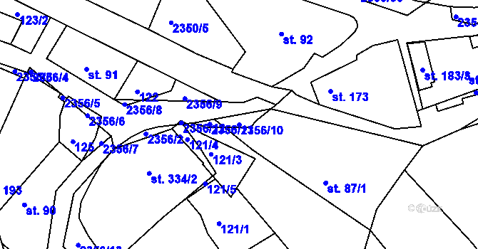 Parcela st. 2356/10 v KÚ Poteč, Katastrální mapa