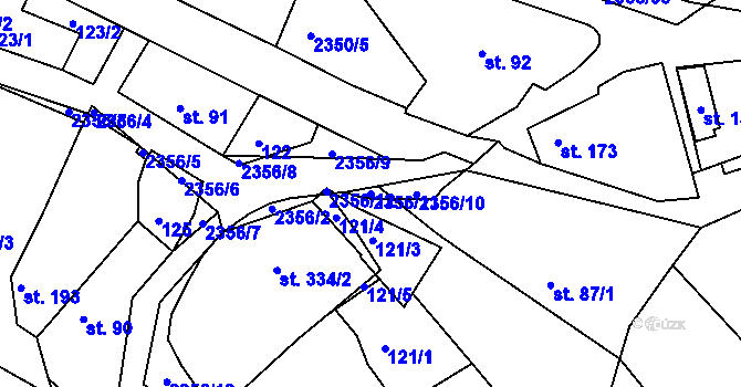 Parcela st. 2356/11 v KÚ Poteč, Katastrální mapa