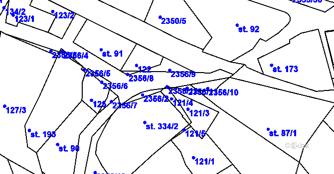 Parcela st. 2356/12 v KÚ Poteč, Katastrální mapa