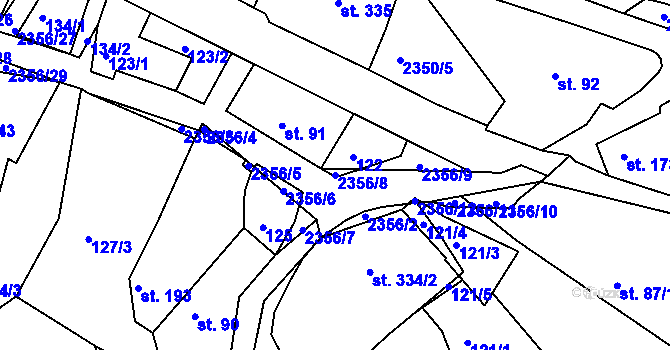 Parcela st. 2356/8 v KÚ Poteč, Katastrální mapa