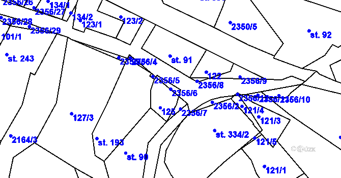 Parcela st. 2356/6 v KÚ Poteč, Katastrální mapa