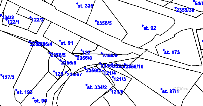 Parcela st. 2356/9 v KÚ Poteč, Katastrální mapa