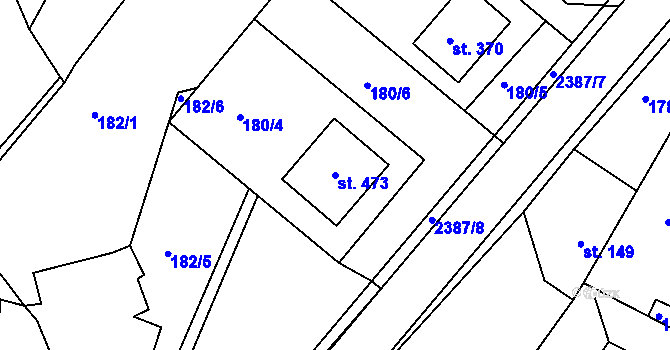 Parcela st. 473 v KÚ Poteč, Katastrální mapa