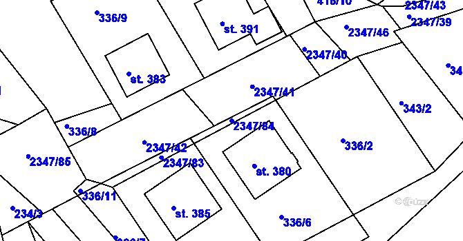 Parcela st. 2347/84 v KÚ Poteč, Katastrální mapa