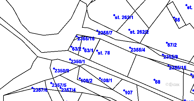 Parcela st. 78 v KÚ Poteč, Katastrální mapa
