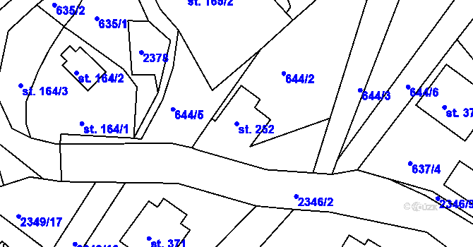 Parcela st. 252 v KÚ Poteč, Katastrální mapa