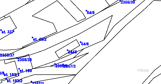 Parcela st. 54/6 v KÚ Poteč, Katastrální mapa