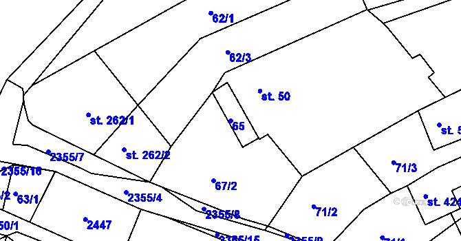Parcela st. 65 v KÚ Poteč, Katastrální mapa
