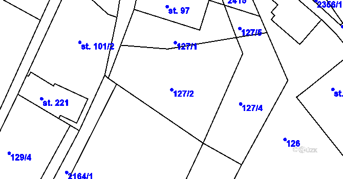 Parcela st. 127/2 v KÚ Poteč, Katastrální mapa