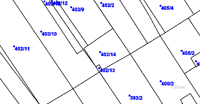 Parcela st. 402/14 v KÚ Poteč, Katastrální mapa