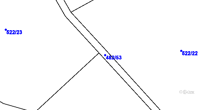 Parcela st. 482/53 v KÚ Poteč, Katastrální mapa
